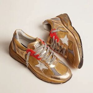 Golden Goose Dad Star Gold with Distressed Finish